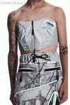 WINDOWSEN stitching corset SS23T004 Silver